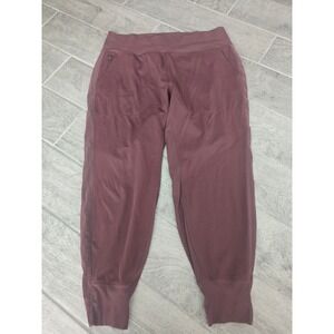 Athleta Venice Velvet Stripe Jogger Pants‎ Burgundy 1X Athleisure Casual Comfort